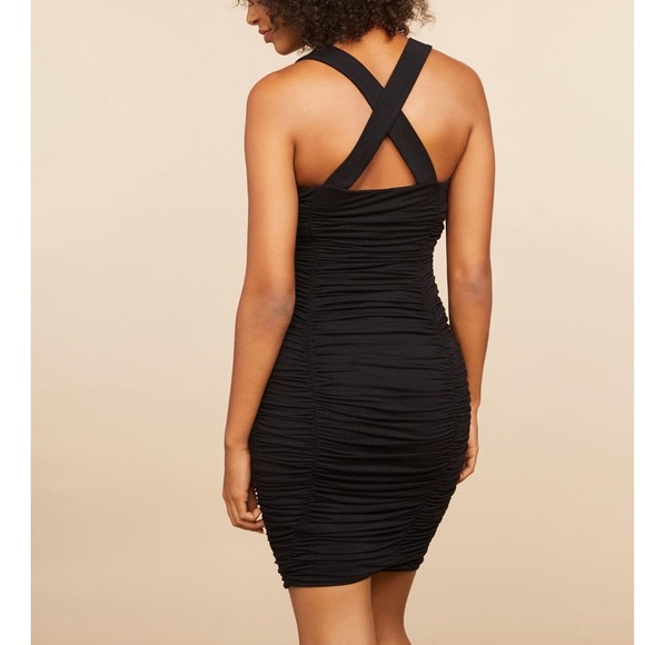 NWT! Crossed back ruched black dress - Picture 2 of 4